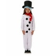 thumbnail image 1 of Ulitacool Girls Christmas Outfits Long Sleeve Kids Snowman Jumpsuit Xmas Festive Party Outfits With Hat Scarf Fall Winter Basic Clothes White 6-7 Years, 1 of 7