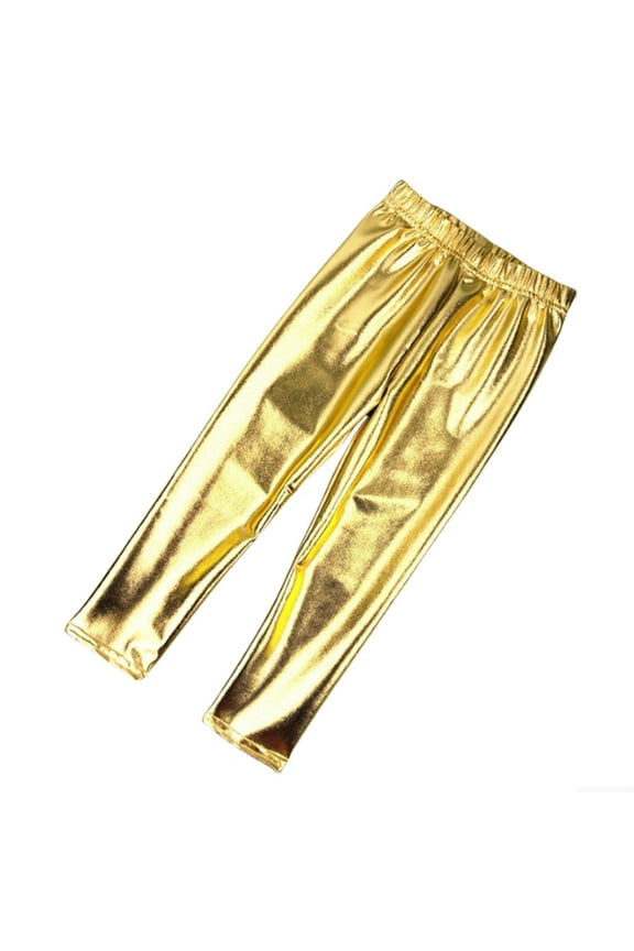 Girls Dress Pants 5-6 Years Thermal Leggings Lined Leggings Warm Winter Pattern Children Winter Thick Warm Trousers For Toddlers Classic Girl Clothes Gold