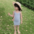 thumbnail image 1 of Ulitacool Girls' Dresses 5-6 Years Toddler Kids Dance Racerback Crop Sleeveless Solid Color Sports Dance Ballet Gymnastics Dancewear Dress Trend Girl Clothing Blue, 1 of 3