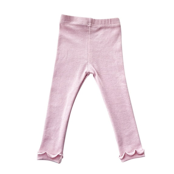 Ulitacool Girls Pants Solid Color Dance Pants Leggings Slim Leg Tight Basic Trousers Fall Winter Casual Slacks Relax Fit Pant Pink Size 18-24 Months