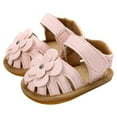 thumbnail image 1 of Ulitacool Girls Shoes Summer Sandals With Slip Sole For Bow Design Wedding Dress Flats First Walkers Crib Dress Shoes 17 Trend Dailywear Pink, 1 of 2