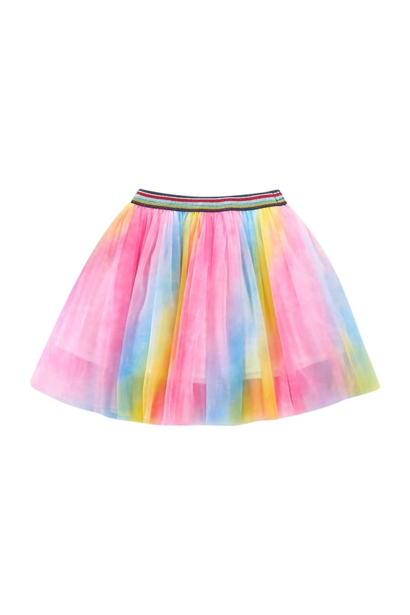 Girls Skirts Empire Waist Kids Ballet Tie Dye Skirts Party Rainbow Star Dance Skirt Versatile Clothing 9-10 Years Pink