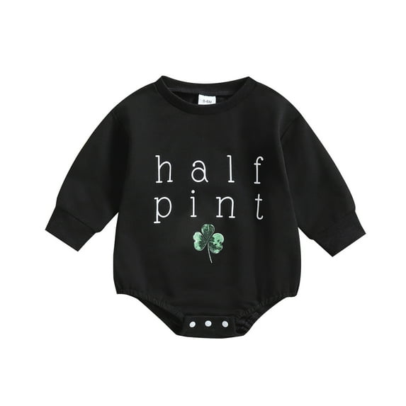 Ulitacool Girls Spring Onesies Round Neck Long Sleeve Baby Boys Girls Outfit Jumpsuit Romper For Play Infant Toddler Clothes Black 0-6 Months