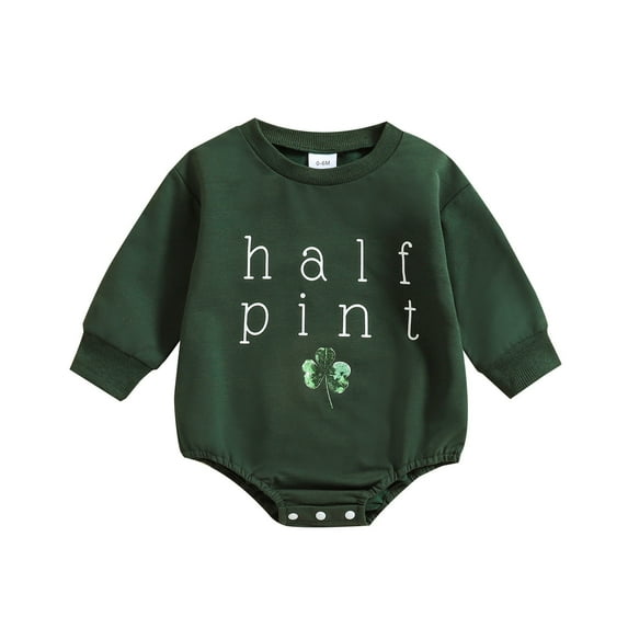 Ulitacool Girls Spring Onesies Round Neck Long Sleeve Baby Boys Girls Outfit Jumpsuit Romper For Play Infant Toddler Clothes Green 18-24 Months