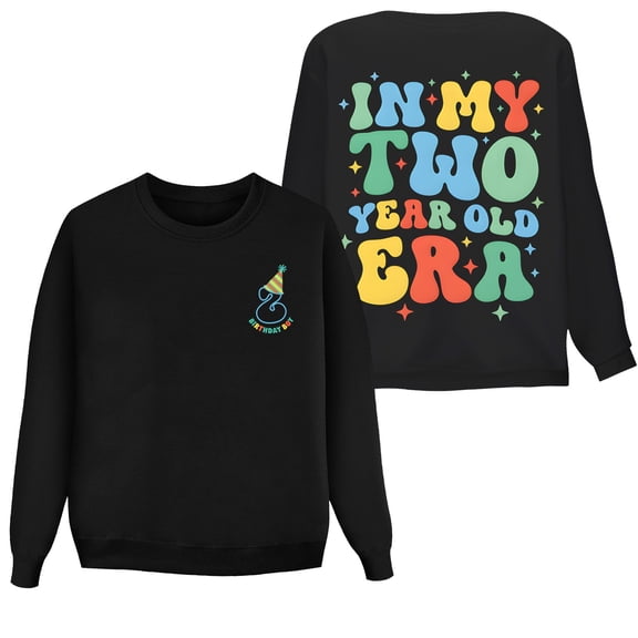 Ulitacool Girls Spring Sweatshirts Long Sleeve Cartoon Letter Graphic Sweatshirt Top Shirt Round Neck Blouse Casual Tops Black 4-5 Years