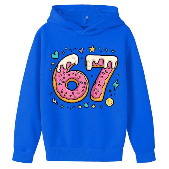 Ulitacool Girls Sweatshirt Long Sleeve Crewneck Graphic Prints Kids' Pullover Hoodie Sweatshirt For Outfit Shirt Blouse Elegant Clothes Blue 2-3 Years