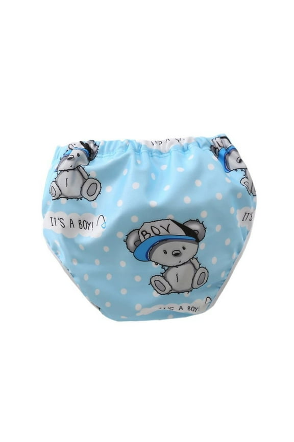 Girls' Swimwear 4-5 Years Swim Diapers Reusable Adjustable Leak Proof Lace Swim Trunks Soft Beath Wear Light Blue