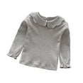 thumbnail image 1 of Ulitacool Girls Tops Long Sleeve Autumn Shirts Letter Graphic Tee Round Neck Blouse Relax Fit Wear Grey 2-3 Years, 1 of 4