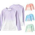 thumbnail image 1 of Ulitacool Girls Tops Long Sleeve Tie Dye Crewneck Rash Guard 5-6 Years Light Purple, 1 of 6