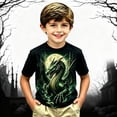 thumbnail image 1 of Ulitacool Girls Tops Short Sleeve Cartoon Pattern Round Neck Tee 4-5 Years Green, 1 of 3