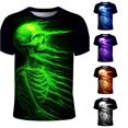 thumbnail image 1 of Ulitacool Hallowmas T Shirts For Mens Short Sleeve Round Neck T Shirt Hallowmas Graphic Tee Simple Clothes Green, 1 of 4