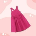 thumbnail image 1 of Ulitacool Kid Girl Dress 6-7 Years Toddler Kids Summer Solid Color Camisole Dress Party Princess Dress Elegant Playsuit Hot Pink, 1 of 4