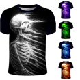 thumbnail image 1 of Ulitacool Men Hallowmas T Shirt Short Sleeve Round Neck T Shirt Hallowmas Graphic Tee Comfortable Clothes Grey, 1 of 4