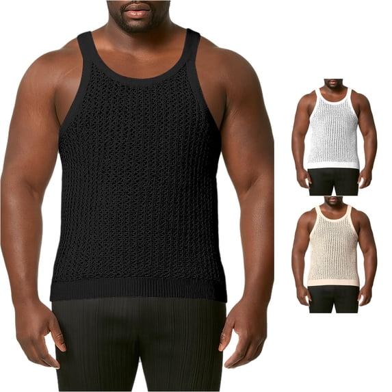 Ulitacool Men T Shirt Sleeveless T Shirts For Summer Wear Lightweight Breathable Comfortable Fit Gym Workout Tank Top Soft Clothing Black