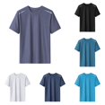 thumbnail image 1 of Ulitacool Men T Shirt Solid Color Performance Short Sleeve Crewneck Tee Classic Clothes Grey, 1 of 4