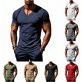 thumbnail image 1 of Ulitacool Men T Shirt Summer Athletic Stretch Breathable Fitness Short Sleeve Tee With Functional Design Handsomer Clothes Navy, 1 of 7