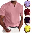 thumbnail image 1 of Ulitacool Men T Shirts Muscle V Neck Shirts Slim Fit Shirt Short Sleeve Tee Soft Wear Pink, 1 of 4