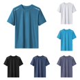 thumbnail image 1 of Ulitacool Mens T Shirts Solid Color Performance Short Sleeve Crewneck Tee Trend Wear Green, 1 of 4