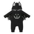 thumbnail image 1 of Ulitacool Onesies For Boys Halloween Long Sleeve Romper Cartoon Prints Hoodie Hallowmas Jumpsuit Casual One-Piece Clothing 12-18 Months Black, 1 of 8