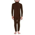 thumbnail image 1 of Ulitacool Onesies For Boys Long Sleeve Crewneck Jumpsuit Unisex Solid Color Stage Performance Costume Tight Bodysuit For And Dance Classic Boy Clothing Xl Brown, 1 of 3