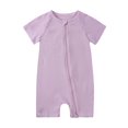 thumbnail image 1 of Ulitacool Onesies For Boys Infant Rompers Pajamas Zipper Short Sleeve Sleeper Jumpsuit Casual One-Piece Suit 6-9 Months Purple, 1 of 8