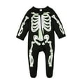 thumbnail image 1 of Ulitacool Onesies For Boys Toddler Long Sleeve Cartoon Halloween Prints Rompers Kids Hallowmas Jumpsuits Relax Fit Playsuit 0-3 Months Black, 1 of 6