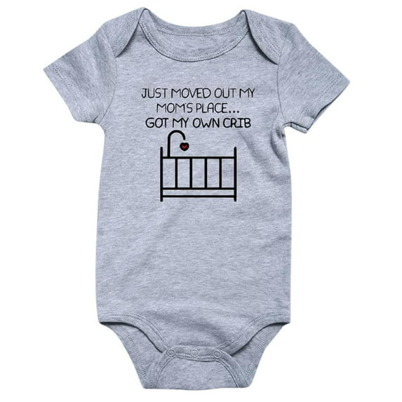 Ulitacool Onesies For Girls O Neck Infant Boys Girls Short Sleeve Letter Prints Romper Newborn Bodysuits Casual Playsuit Light Gray1 6-9 Months