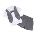 thumbnail image 1 of Ulitacool Outfits For Boys Summer O Neck Cartoon Pattern Short Sleeve Tops Shorts Trend Little Boys Playsuit 5-6 Years White, 1 of 6