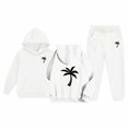 thumbnail image 1 of Ulitacool Outfits for Girl Toddler Casual Printed Hoodie Set Long Sleeve Sweatpants Pullover Top Matching Bottoms Fall Winter Pajamas Loungewear White, 1 of 6