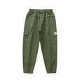thumbnail image 1 of Ulitacool Pants For Boys Fall Winter Cargo Pants Straight Leg Winter Solid Color Loose Trousers Pants Sport Pants Simple Style Fashionabl Trousers Green 140, 1 of 9