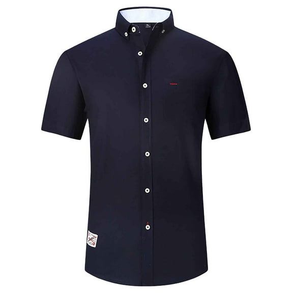 Ulitacool Shirts For Men Short Sleeves 2025 Spring Long Sleeve Shirt Slim Fit Striped Business Jacket Comtable And Breathable Trend Clothes 3Xl Navy