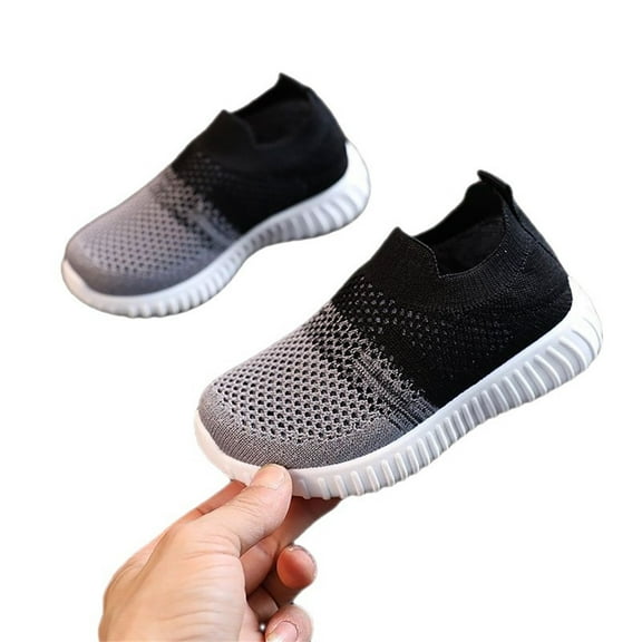 Ulitacool Shoes For Boys 18-24 Months Sneaker Slip On Shoes Kids Lightweight Walking Shoes Cute Dailywear Black