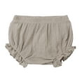 thumbnail image 1 of Ulitacool Shorts For Girl Baby Solid Spring Summer Shorts Ruffle Clothes Basic Clothing 12-18 Months Khaki, 1 of 1