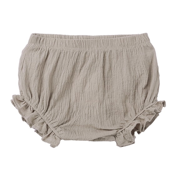 Ulitacool Shorts For Girl Baby Solid Spring Summer Shorts Ruffle Clothes Basic Clothing 12-18 Months Khaki