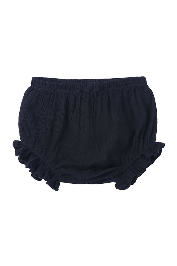 Shorts For Girl Baby Solid Spring Summer Shorts Ruffle Clothes Retro Bottoms 6-12 Months Black