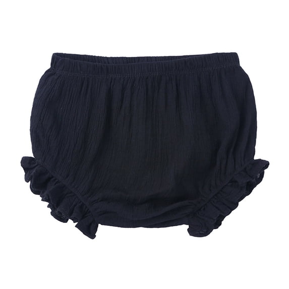 Ulitacool Shorts For Girls Baby Solid Spring Summer Shorts Ruffle Clothes Handsome Trousers 18-24 Months Black