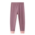 thumbnail image 1 of Ulitacool Slacks For Girls Slim Leg Unisex Kids Boys Girls Winter Warm Solid Ribbed Sweatpants Jogger Durable Basic Trousers Purple 2-3 Years, 1 of 3