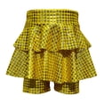 thumbnail image 1 of Ulitacool Spring Dresses For Girls Square Sequin Performance Dress With Shorts Play Tutu Sun Skirt For Party Sundress Leisure Wear Gold 3-4 Years, 1 of 2
