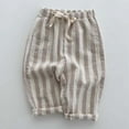thumbnail image 1 of Ulitacool Summer Pants For Boys Straight Leg Kids Baby Striped Pants Daily Elastic Waist Pants Adorable Wear Grey 6-12 Months, 1 of 5