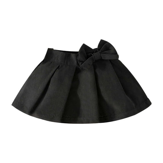 Rhuody Summer Skirts For Girl 2025 18-24 Months Summer Bow Pleated Skirt All Matching Baby Baby Children Out Wear Sweet Daily Wear Black