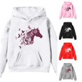 thumbnail image 1 of Ulitacool Sweatshirts For Girl Crewneck Hoodies Cartoon Pattern Long Sleeve Top Versatile Clothing 6-7 Years White, 1 of 4