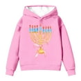 thumbnail image 1 of Ulitacool Sweatshirts For Teen Girls Round Neck Letter Prints Hanukkah Menorah Hooded Sweatshirt Pullover Kids Hoodie Shirt Long Sleeve Blouse Leisure Wear Pink 3-4 Years, 1 of 4