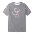 thumbnail image 1 of Ulitacool T Shirt For Boys Adorable Spring Tops Short Sleeve Tee Cartoon Letter Prints Round Neck Blouse Boy Summer Clothing 8-9 Years Grey, 1 of 4