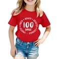 thumbnail image 1 of Ulitacool T Shirt For Girl Basic Short Sleeve Tee Round Neck Cartoon Prints Tops Tops Daily Wear 1-2 Years Red, 1 of 4
