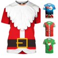 thumbnail image 1 of Ulitacool T Shirts For Mens Christmas Day Clothing Cartoon Print Loose Crew Neck Short Sleeve Classic Clothing White, 1 of 3