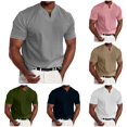 thumbnail image 1 of Ulitacool T Shirts For Mens Muscle V Neck Shirts Slim Fit Shirt Short Sleeve Tee With Pocket Trend Clothing Grey, 1 of 4