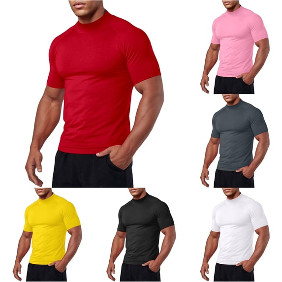 Ulitacool T Shirts For Mens Short Sleeve Performance Workout T Shirt Lightweight Breathable Athletic Tee For Gym Running Simple Wear Rd2