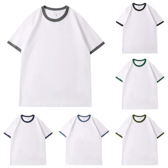 Ulitacool T Shirts For Mens Solid Color Short Sleeve Shirt Crew Neck Basic Tshirt Soft Clothes Grey