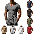 thumbnail image 1 of Ulitacool T Shirts For Mens Summer Athletic Stretch Breathable Fitness Short Sleeve Tee With Functional Design Handsomer Wear Dark Gray, 1 of 7