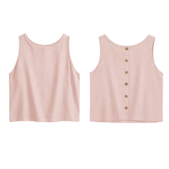 Ulitacool Tank Tops For Womens Sleeveless Shirt Solid Color Round Neck Tank Top And Layering Tee Casual Clothing Xl Pink